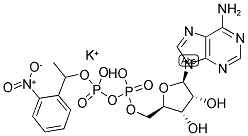 Adenosine 5'-diphosphate, P2-(1-(2-nitrophenyl)ethyl) ester, monopotassium salt 结构式