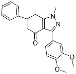 3-(3,4-DIMETHOXYPHENYL)-1-METHYL-6-PHENYL-5,6,7-TRIHYDRO1H-INDAZOL-4-ONE 结构式