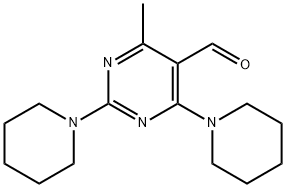 4-METHYL-2,6-DIPIPERIDIN-1-YLPYRIMIDINE-5-CARBALDEHYDE 结构式