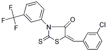 (5E)-5-(3-CHLOROBENZYLIDENE)-2-THIOXO-3-[3-(TRIFLUOROMETHYL)PHENYL]-1,3-THIAZOLIDIN-4-ONE 结构式