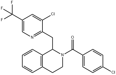 (4-CHLOROPHENYL)[1-([3-CHLORO-5-(TRIFLUOROMETHYL)-2-PYRIDINYL]METHYL)-3,4-DIHYDRO-2(1H)-ISOQUINOLINYL]METHANONE 结构式