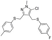 (5-CHLORO-4-([(4-FLUOROPHENYL)SULFANYL]METHYL)-1-METHYL-1H-PYRAZOL-3-YL)METHYL 4-METHYLPHENYL SULFIDE 结构式