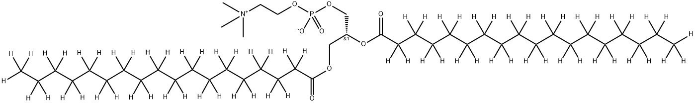 氘代1,2-硬脂酰(D70)-3-半合成卵磷甘油脂 结构式