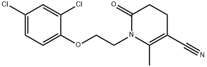 1-[2-(2,4-DICHLOROPHENOXY)ETHYL]-2-METHYL-6-OXO-1,4,5,6-TETRAHYDRO-3-PYRIDINECARBONITRILE 结构式