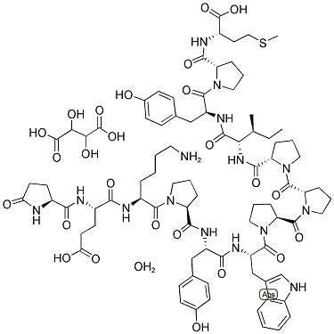 PGLU-HIS-PRO-NH2 TARTRATE HYDRATE 结构式