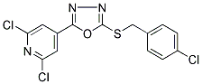 2-[(4-CHLOROBENZYL)THIO]-5-(2,6-DICHLORO-4-PYRIDYL)-1,3,4-OXADIAZOLE 结构式