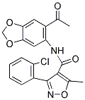 N-(6-ACETYLBENZO[D]1,3-DIOXOLAN-5-YL)(3-(2-CHLOROPHENYL)-5-METHYLISOXAZOL-4-YL)FORMAMIDE 结构式