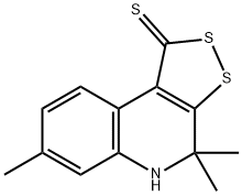 4,4,7-三甲基-4,5-二氢-2,3-二硫-5-氮杂-环戊烷并[A]萘-1-硫酮 结构式