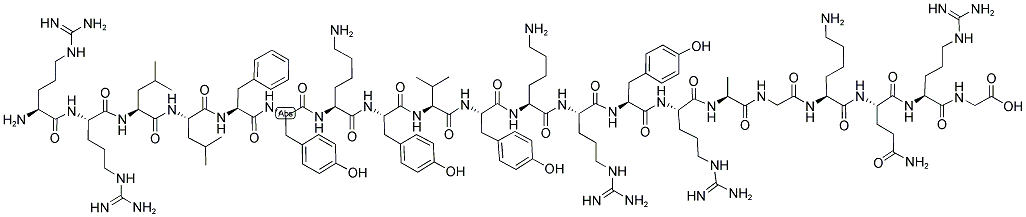 ARG-ARG-LEU-LEU-PHE-TYR-LYS-TYR-VAL-TYR-LYS-ARG-TYR-ARG-ALA-GLY-LYS-GLN-ARG-GLY 结构式