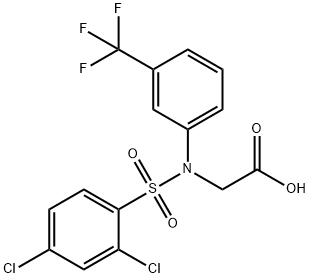 2-[[(2,4-DICHLOROPHENYL)SULFONYL]-3-(TRIFLUOROMETHYL)ANILINO]ACETIC ACID 结构式