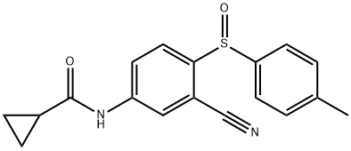 N-(3-氰基-4-(对甲苯基亚磺酰基)苯基)环丙烷甲酰胺 结构式