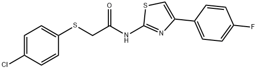 2-[(4-CHLOROPHENYL)SULFANYL]-N-[4-(4-FLUOROPHENYL)-1,3-THIAZOL-2-YL]ACETAMIDE 结构式