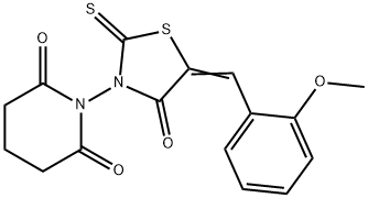 1-(5-[(2-METHOXYPHENYL)METHYLENE]-4-OXO-2-THIOXO-1,3-THIAZOLAN-3-YL)DIHYDRO-2,6(1H,3H)-PYRIDINEDIONE 结构式