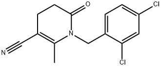 1-(2,4-DICHLOROBENZYL)-2-METHYL-6-OXO-1,4,5,6-TETRAHYDRO-3-PYRIDINECARBONITRILE 结构式