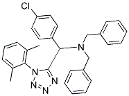 N,N-DIBENZYL(4-CHLOROPHENYL)(1-(2,6-DIMETHYLPHENYL)-1H-TETRAZOL-5-YL)METHANAMINE 结构式