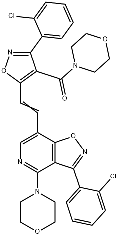 (3-(2-CHLOROPHENYL)-5-(2-[3-(2-CHLOROPHENYL)-4-MORPHOLINOISOXAZOLO[4,5-C]PYRIDIN-7-YL]VINYL)-4-ISOXAZOLYL)(MORPHOLINO)METHANONE 结构式