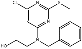 2-(BENZYL[6-CHLORO-2-(METHYLSULFANYL)-4-PYRIMIDINYL]AMINO)-1-ETHANOL 结构式