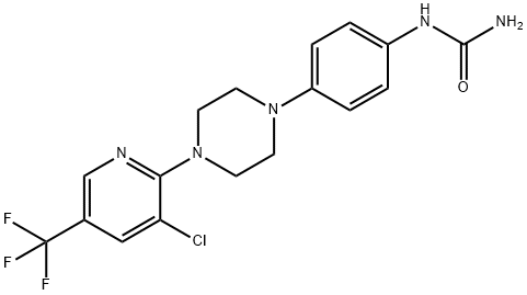 N-(4-(4-[3-CHLORO-5-(TRIFLUOROMETHYL)-2-PYRIDINYL]PIPERAZINO)PHENYL)UREA 结构式