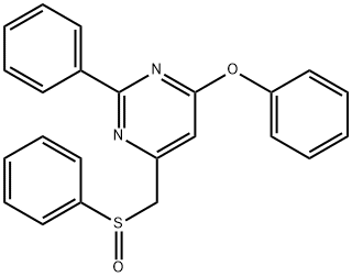 (6-PHENOXY-2-PHENYL-4-PYRIMIDINYL)METHYL PHENYL SULFOXIDE 结构式