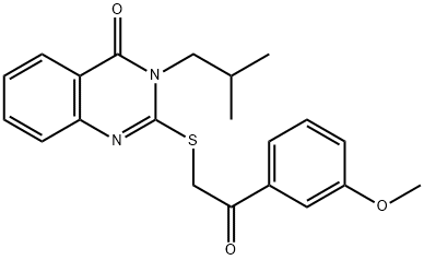 3-ISOBUTYL-2-([2-(3-METHOXYPHENYL)-2-OXOETHYL]SULFANYL)-4(3H)-QUINAZOLINONE 结构式