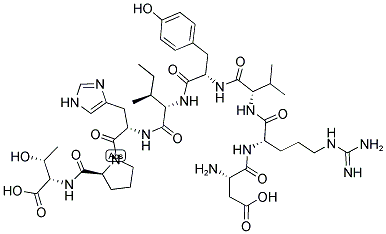 ASP-ARG-VAL-TYR-ILE-HIS-PRO-THR 结构式