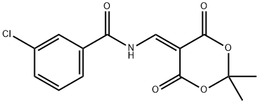 3-CHLORO-N-[(2,2-DIMETHYL-4,6-DIOXO-1,3-DIOXAN-5-YLIDEN)METHYL]BENZENECARBOXAMIDE 结构式