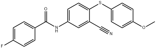 N-(3-Cyano-4-[(4-methoxyphenyl)sulfanyl]phenyl)-4-fluorobenzenecarboxamide 结构式