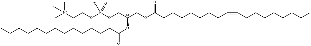 1-OLEOYL-2-MYRISTOYL-SN-GLYCERO-3-PHOSPHOCHOLINE;18:1-14:0 PC 结构式