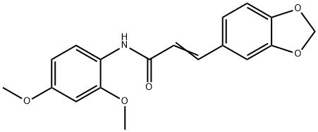 3-(1,3-BENZODIOXOL-5-YL)-N-(2,4-DIMETHOXYPHENYL)ACRYLAMIDE 结构式