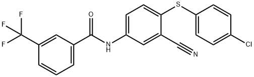 N-(4-[(4-Chlorophenyl)sulfanyl]-3-cyanophenyl)-3-(trifluoromethyl)benzenecarboxamide 结构式
