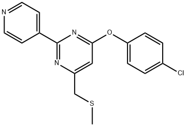 4-(4-CHLOROPHENOXY)-6-[(METHYLSULFANYL)METHYL]-2-(4-PYRIDINYL)PYRIMIDINE 结构式