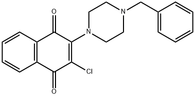 2-(4-BENZYLPIPERAZINO)-3-CHLORONAPHTHOQUINONE 结构式