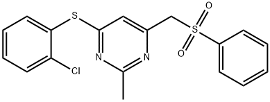 (6-[(2-CHLOROPHENYL)SULFANYL]-2-METHYL-4-PYRIMIDINYL)METHYL PHENYL SULFONE 结构式