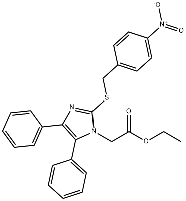 ETHYL 2-(2-[(4-NITROBENZYL)SULFANYL]-4,5-DIPHENYL-1H-IMIDAZOL-1-YL)ACETATE 结构式