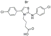 4-[2-(4-CHLOROANILINO)-4-(4-CHLOROPHENYL)-1,3-THIAZOL-3-IUM-3-YL]BUTANOIC ACID BROMIDE 结构式