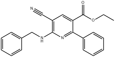 ETHYL 6-(BENZYLAMINO)-5-CYANO-2-PHENYLNICOTINATE 结构式