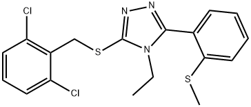 2,6-DICHLOROBENZYL 4-ETHYL-5-[2-(METHYLSULFANYL)PHENYL]-4H-1,2,4-TRIAZOL-3-YL SULFIDE 结构式