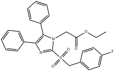 ETHYL 2-(2-[(4-FLUOROBENZYL)SULFONYL]-4,5-DIPHENYL-1H-IMIDAZOL-1-YL)ACETATE 结构式
