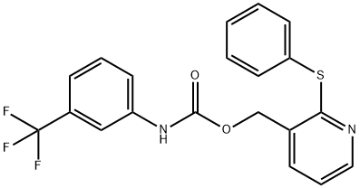 [2-(Phenylsulfanyl)-3-pyridinyl]methyl N-[3-(trifluoromethyl)phenyl]carbamate 结构式
