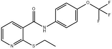 (2-ETHYLTHIO(3-PYRIDYL))-N-(4-(TRIFLUOROMETHOXY)PHENYL)FORMAMIDE 结构式