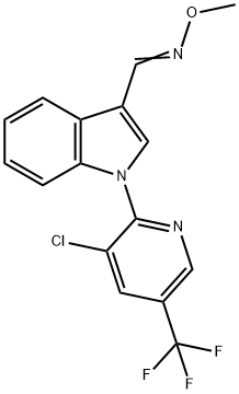 1-[3-CHLORO-5-(TRIFLUOROMETHYL)-2-PYRIDINYL]-1H-INDOLE-3-CARBALDEHYDE O-METHYLOXIME 结构式