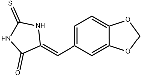 5-[(Z)-1,3-BENZODIOXOL-5-YLMETHYLIDENE]-2-THIOXODIHYDRO-1H-IMIDAZOL-4-ONE 结构式