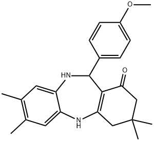 11-(4-METHOXYPHENYL)-3,3,7,8-TETRAMETHYL-2,3,4,5,10,11-HEXAHYDRO-1H-DIBENZO[B,E][1,4]DIAZEPIN-1-ONE 结构式