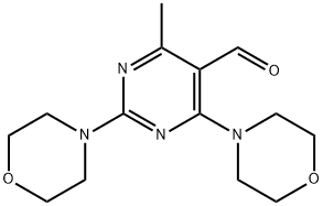 4-METHYL-2,6-DI(4-MORPHOLINYL)-5-PYRIMIDINECARBALDEHYDE 结构式