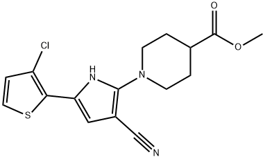 METHYL 1-[5-(3-CHLORO-2-THIENYL)-3-CYANO-1H-PYRROL-2-YL]-4-PIPERIDINECARBOXYLATE 结构式