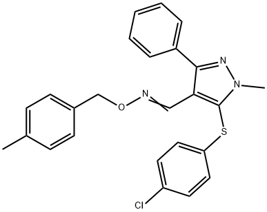 5-[(4-CHLOROPHENYL)SULFANYL]-1-METHYL-3-PHENYL-1H-PYRAZOLE-4-CARBALDEHYDE O-(4-METHYLBENZYL)OXIME 结构式