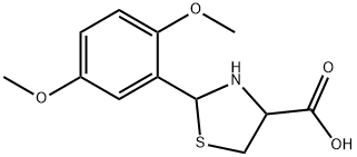 2-(2,5-DIMETHOXY-PHENYL)-THIAZOLIDINE-4-CARBOXYLIC ACID 结构式