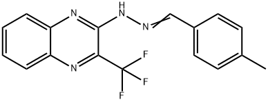 4-METHYLBENZENECARBALDEHYDE N-[3-(TRIFLUOROMETHYL)-2-QUINOXALINYL]HYDRAZONE 结构式