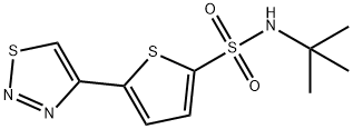 N-(TERT-BUTYL)-5-(1,2,3-THIADIAZOL-4-YL)-2-THIOPHENESULFONAMIDE 结构式