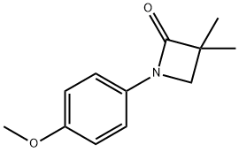 1-(4-METHOXYPHENYL)-3,3-DIMETHYL-2-AZETANONE 结构式